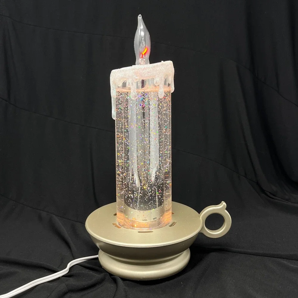 Flameless Glitter Candle Lamp Electric Flickering Flame 11